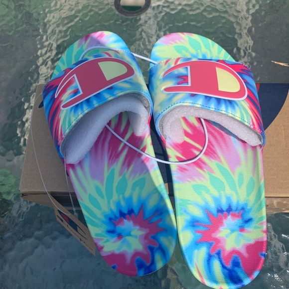Champion IPO Tie-Dye Blue/Pink Women’s Slides - Picture 2 of 12